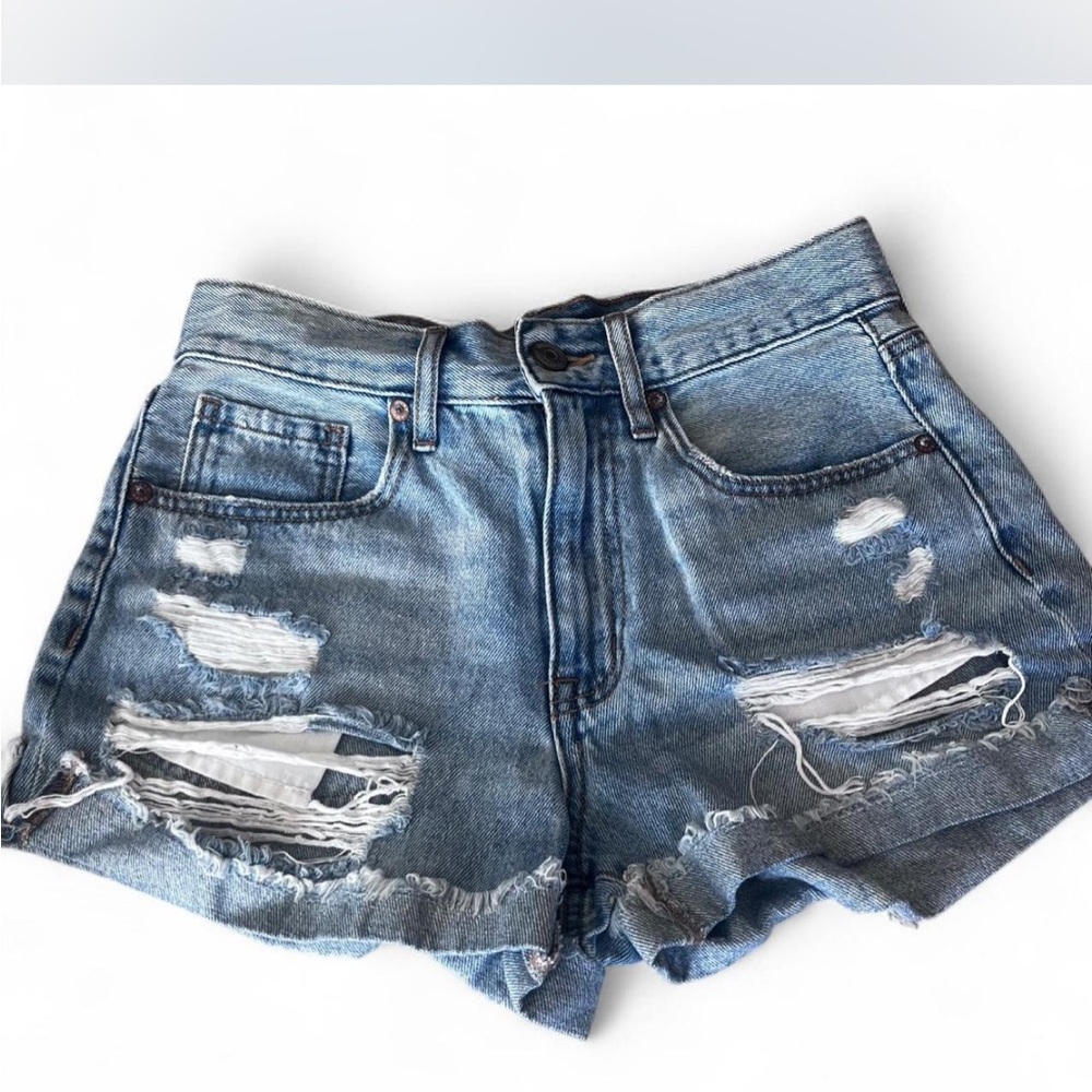 Aeropostale Light Blue Distressed Jean Shorts